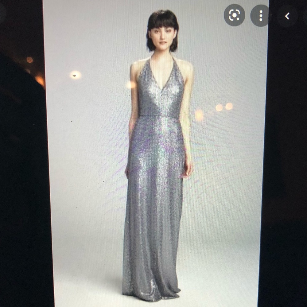 Amsale sequin Sigourney G883Q bridesmaid GOLD